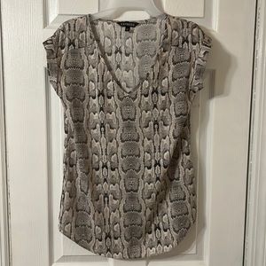 Womens Express V Neck Snakeskin Print Shirt